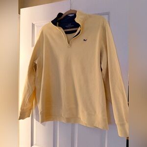 Vineyard Vines Men's Light Yellow Solid Saltwater Quarter-Zip